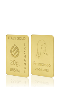 Lingotto Oro segno zodiacale Vergine 14 Kt da 20 gr. - Idea Regalo Segni Zodiacali - IGE: Italy Gold Exchange